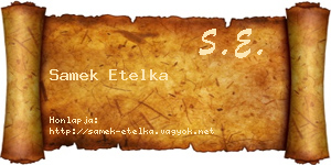 Samek Etelka névjegykártya